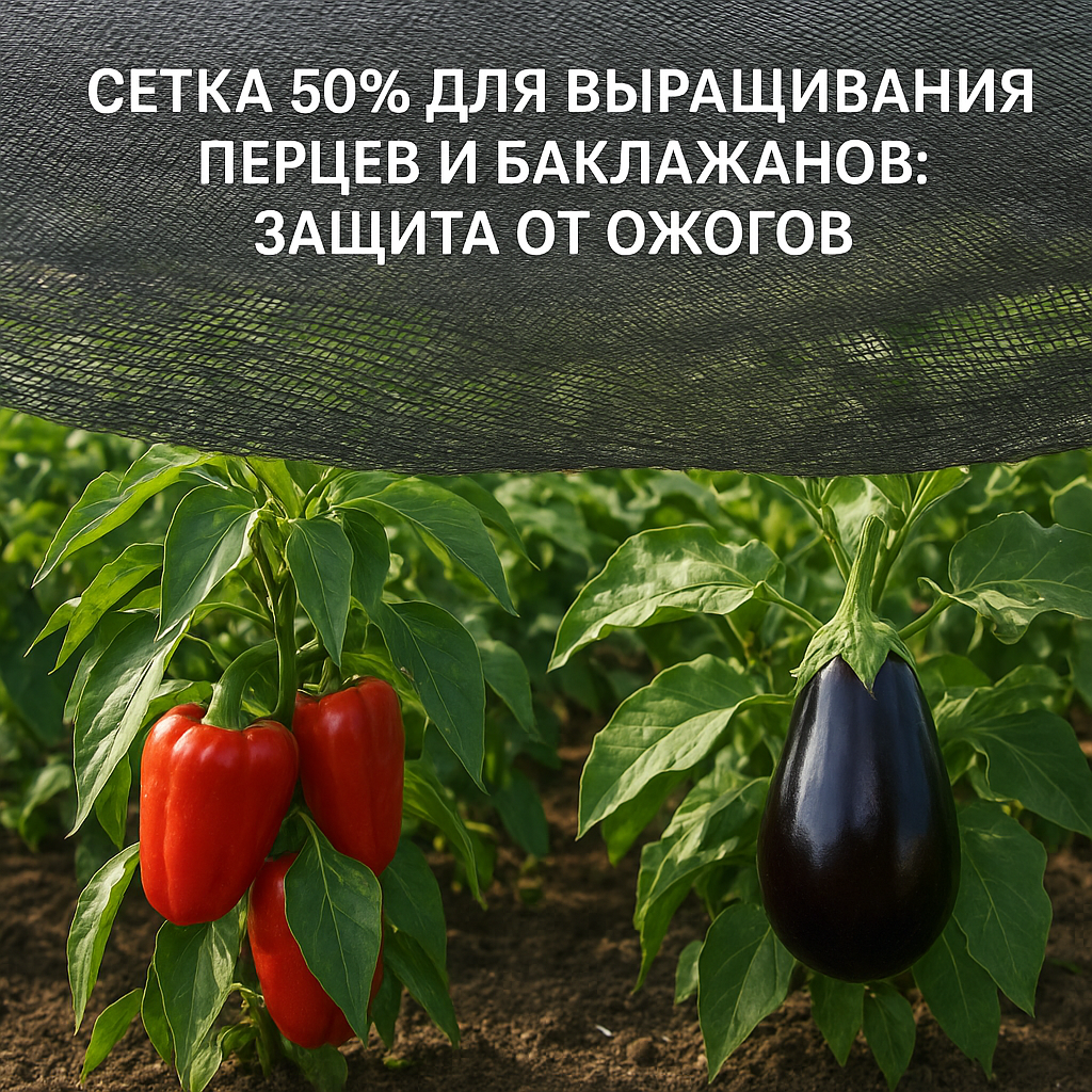 Сетка 50% для выращивания перцев и баклажанов: защита от ожогов